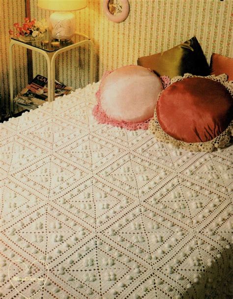 Pdf Crochet Bedspread Pattern Bedcover Crochet Blanket Home Decor