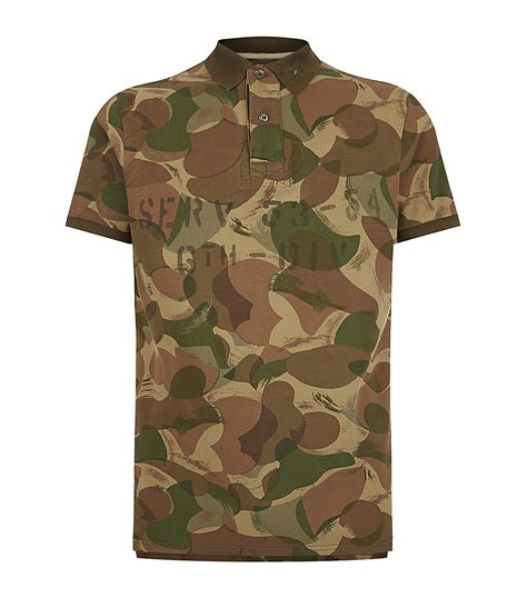 Polo Ralph Lauren Custom Fit Camouflage Polo Shirt in Green for Men | Lyst