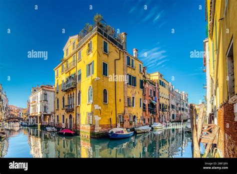 water flowing in typical canal in Venice Stock Photo - Alamy