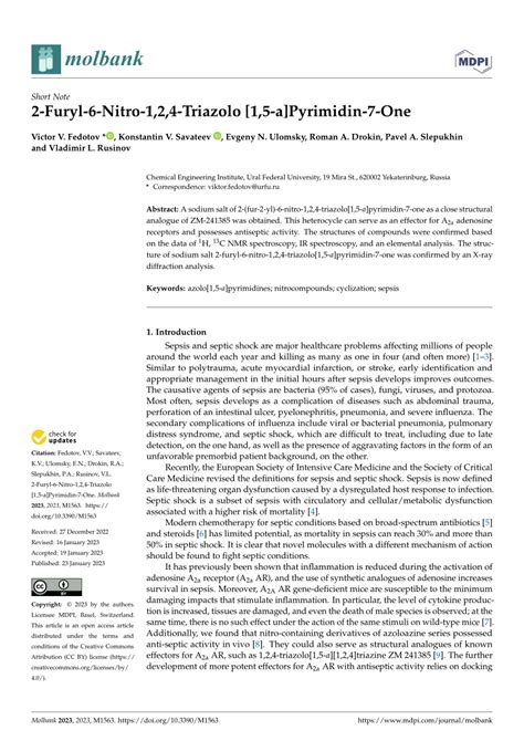 Pdf Furyl Nitro Triazolo A Pyrimidin One