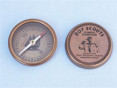 Buy Antique Brass Boy Scout Compass W Rosewood Box 3in Model Ships