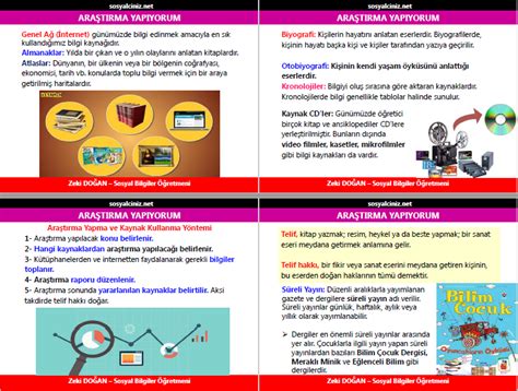 Araştırma Yapıyorum Sosyal Bilgiler Sosyalciniz Zeki DOĞAN