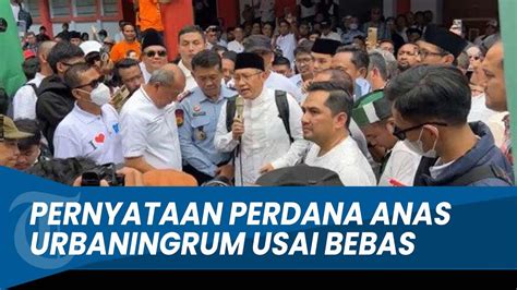 PERNYATAAN PERDANA Anas Urbaningrum Usai Bebas Dari Lapas Sukamiskin