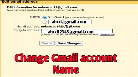 How To Change Gmail Account Name