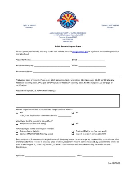 Arizona Public Records Request Form Fill Out Sign Online And