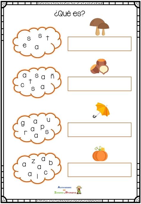 Lectoescritura Letras Desordenadas Con Vocabulario De Oto O Comics