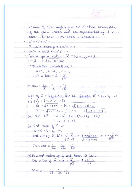 Solution Vector Algebra Notes With Questions Studypool