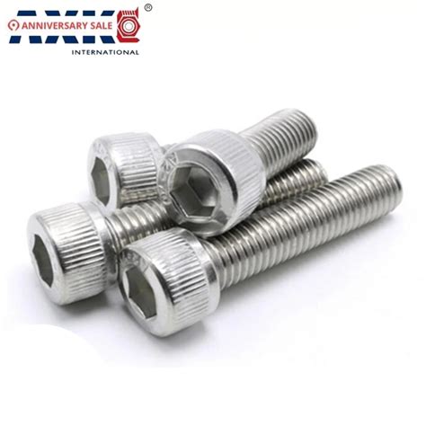 Axk 10pcs Din912 M5 M6 Din912 304 Stainless Steel Hexagon Socket Head