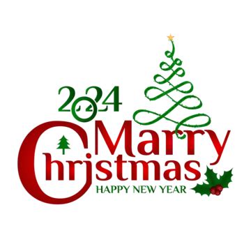 Merry Christmas Happy New Year Greetings Text Vector Merry