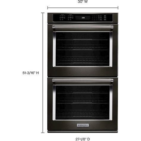 Kitchenaid Built In Double Electric Convection Wall Oven Black