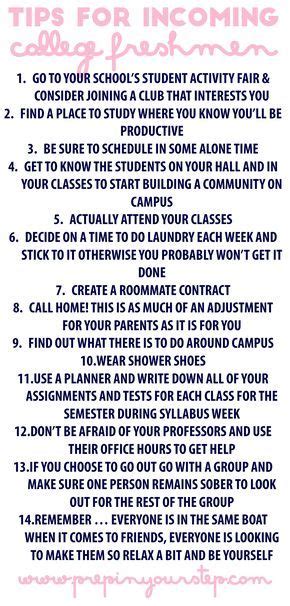 Tips For Incoming College Freshmen Artofit