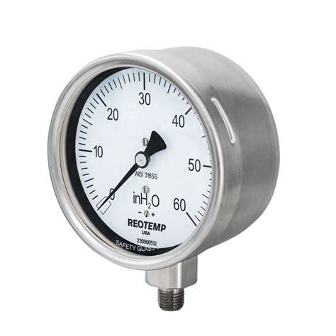 All Stainless Steel Low Pressure Gauge Pcs Reotemp Instruments