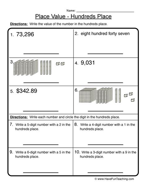 Place Value Worksheets