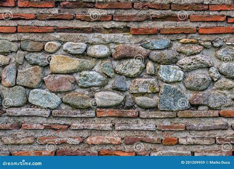 Old Ancient Roman Stone and Brick Wall Texture. Stock Image - Image of ...