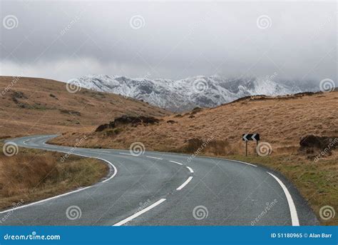 Mountain Pass Over Snowdonia National Park Stock Image - Image of nature, sbend: 51180965