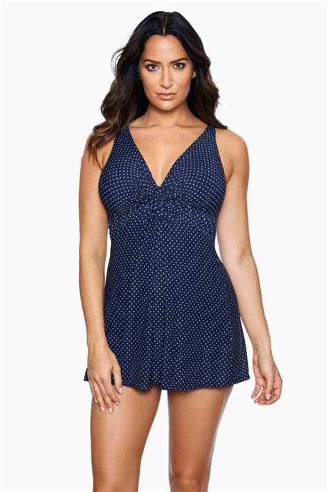 Miraclesuit Pin Point Marais One Piece Swims Dress