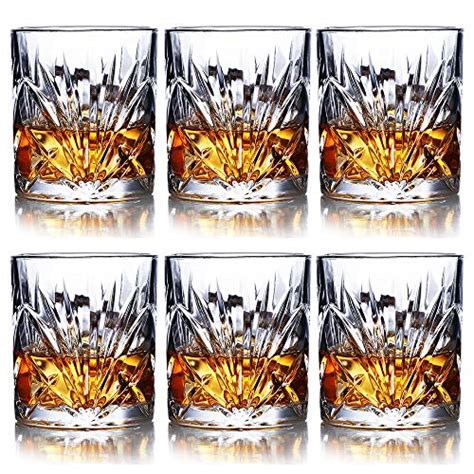 Whiskey Glasses Set Of 6 10oz Premium Lead Free Crystal Whiskey Glass