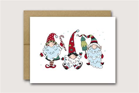 Christmas Gnome Cards Christmas Card Gnome Card Funny - Etsy