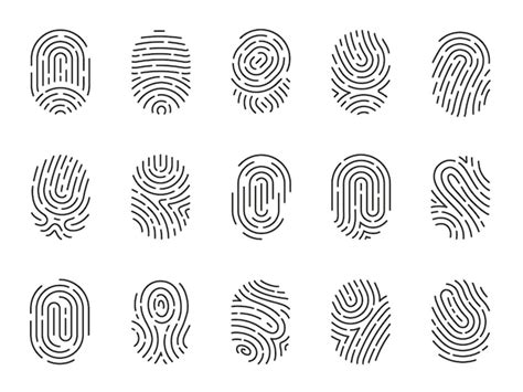 Premium Vector Fingerprint Icons Human Thumbprint And Finger Print