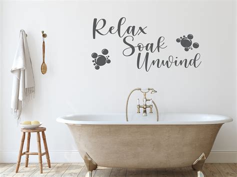 Relax, Soak, Unwind Bathroom Wall Decal, Vinyl Lettering, Decal For ...