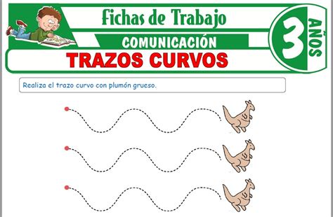 Trazos Curvos Para Niños De Tres Años Fichas De Trabajo