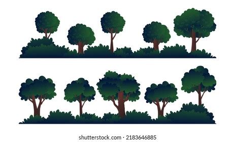 Cartoon Green Hedge Floral Shrub Leaves Stock Vector Royalty Free