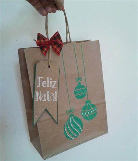 Sacola Kraft Natal Em 2024 Sacolas De Natal Sacolas De Papel