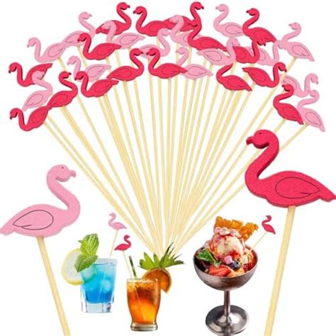 Amazon Pcs Cocktail Picks Cute Flamingo Handmade Sticks