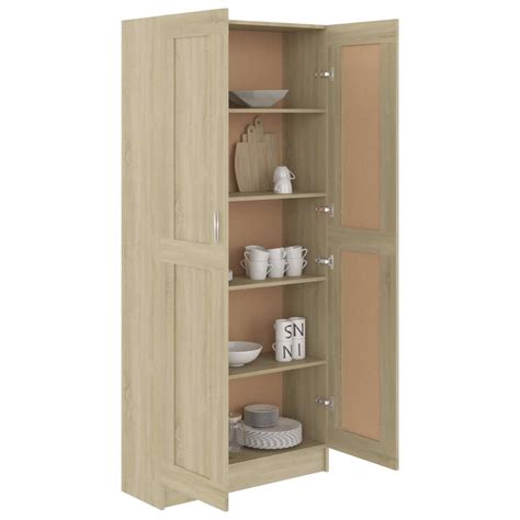 VidaXL Book Cabinet Sonoma Oak 82 5x30 5x185 5 Cm Engineered Wood