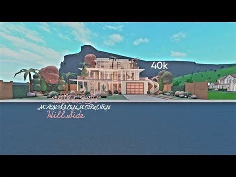 Bloxburg Blush Modern Mansion No Large Plot House Build Youtube In