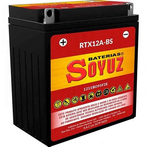 Bateria De Moto Soyuz Ah V Rtx A Bs Em Montes Claros