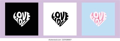 Warped Text Into Heart Shape Text Stock Vector Royalty Free