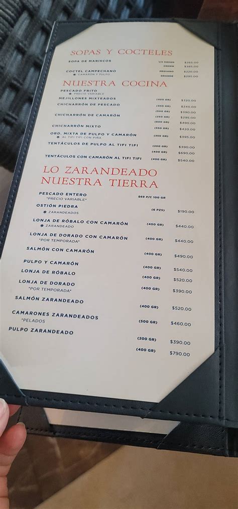 Carta Del Restaurante Campomar Puerto Vallarta Puerto Vallarta