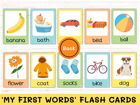 FIRST WORDS FLASHCARDS My First Words Flash Cards For Etsy UK