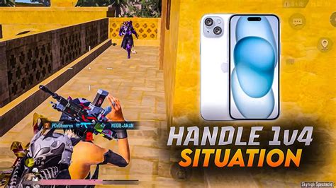 Handle Panic 1v4 Situation 🔥 Iphone 15 Smooth Extreme Bgmi Pubg Test 2024 ⚡️5 Finger Claw