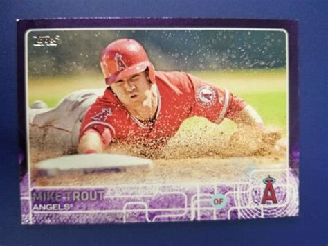 Mike Trout 2015 TOPPS SERIES 1 TOYS R US PURPLE BORDER 300 LOS ANGELES