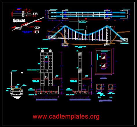 Suspension Bridge Construction Details CAD Templates DWG CAD Templates