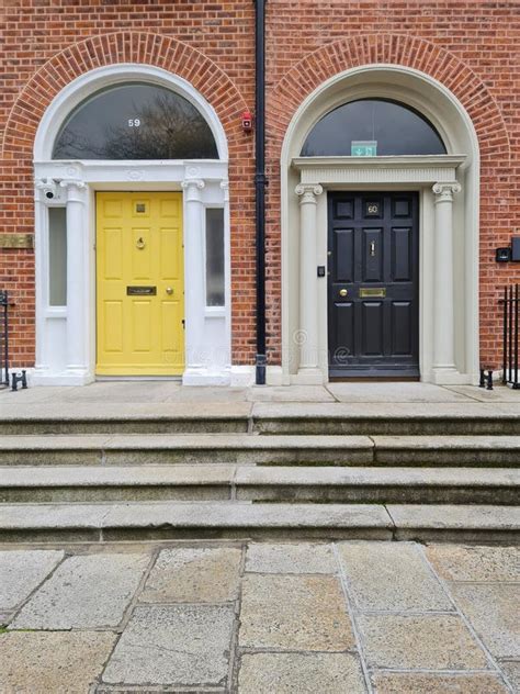 Irish Unique Colourful Doors Symbol Of Dublinireland Stock Image