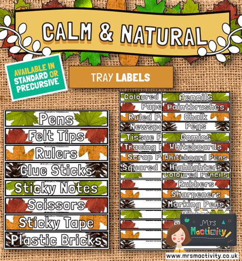 Calm And Natural Range Tray Labels | Hessian Style Display