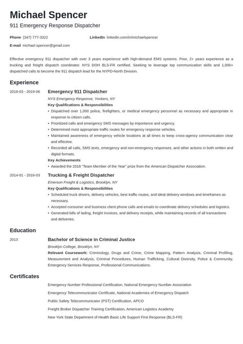 Dispatcher Resume Example Template Minimo Resume Examples Job Resume