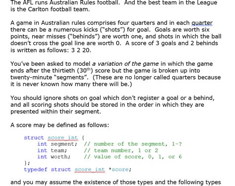 Solved The AFL runs Australian Rules football. And the best | Chegg.com