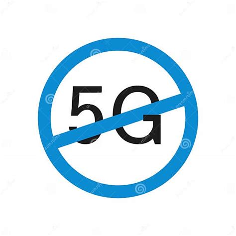 No 5g Icon Forbidding Sign Vector Illustration Stock Vector