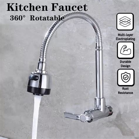 wall mounted faucet flexible single cold stainless steel wall tap
