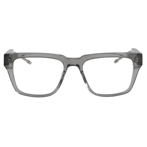 Thom Browne - Satin Crystal Grey Square Glasses - Thom Browne Eyewear ...