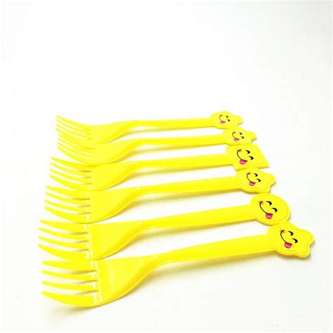 10PCS/LOT EMOJI PLASTIC FORKS BABY SHOWER FORKS EMOJI FORKS EMOJI ...