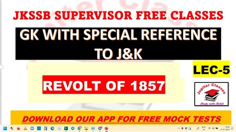 LEC 5 REVOLT OF 1857 JKSSB SUPERVISOR YouTube