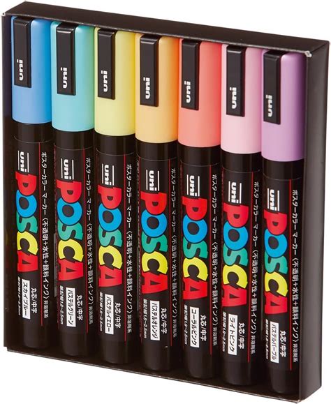 Uni Posca Paint Marker Pen Medium Point Set Of 7 Natural Color PC 5M