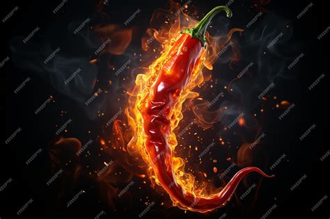 Premium Vector Carolina Reaper Fresh Red Chilli Pepper In Fire As A Symbol Of Burning Feeling