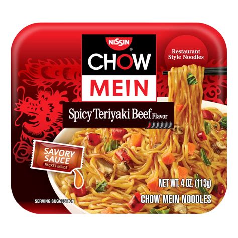 Nissin Chow Mein Spicy Teriyaki Beef Flavor Noodles Shop Pantry Meals