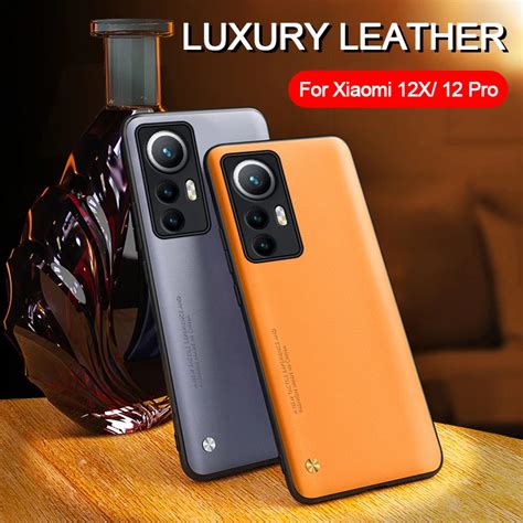 For Xiaomi 12 Pro Case Luxury Pu Leather Protection Back Cover Capa For